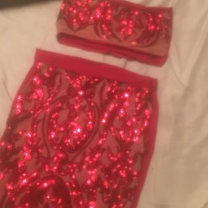 Red customized two piece